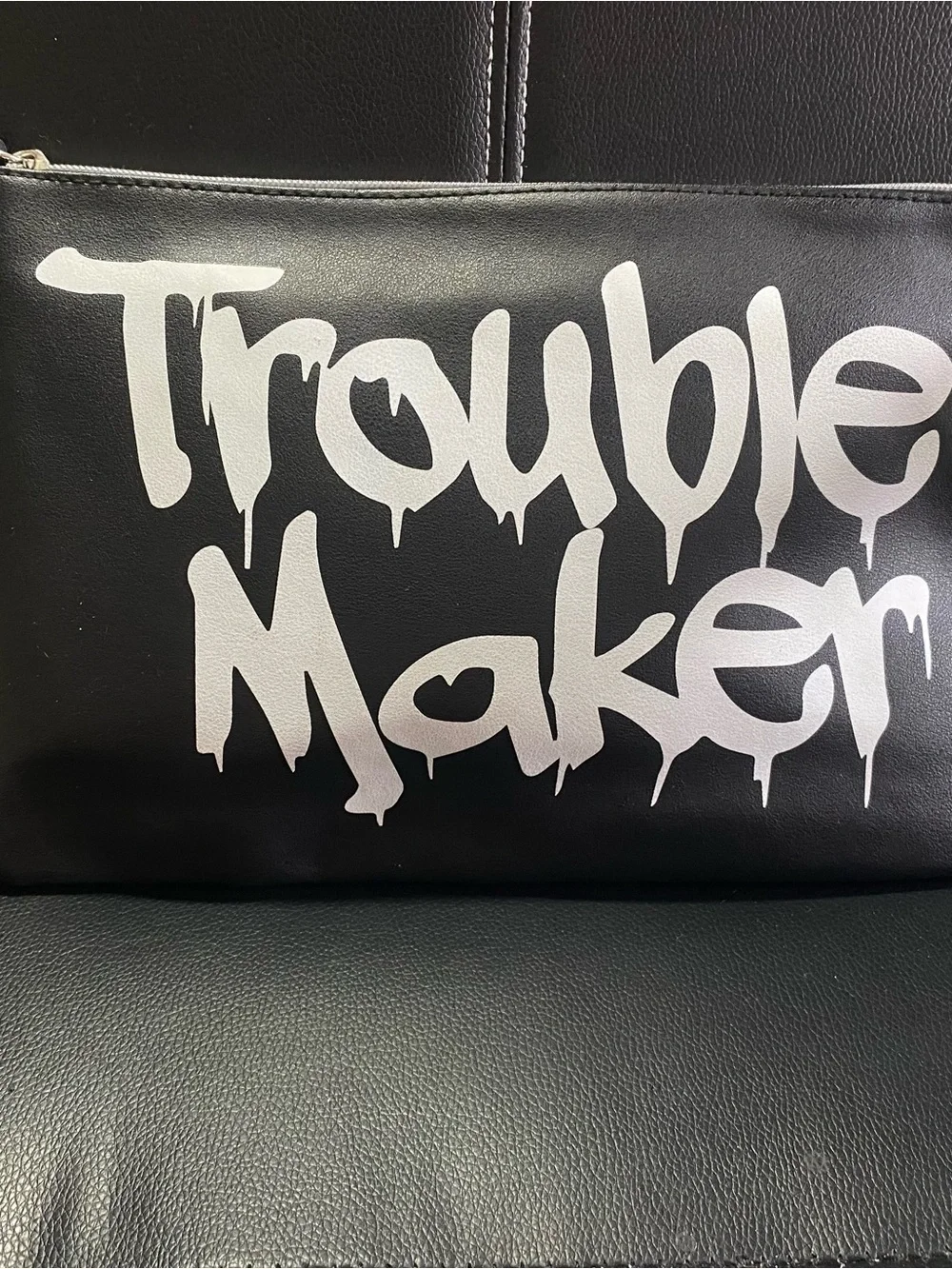 Atmosphere Trouble Maker Black Leatherette Clutch Bag